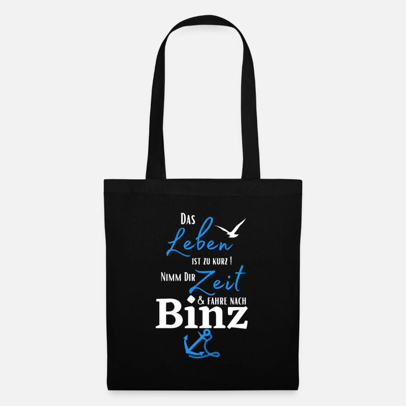 Binz - Das Leben ist zu kurz.../Ostseebad Binz - Stoffbeutel - Schwarz