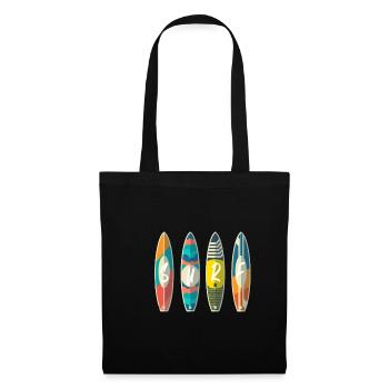 Surf board surfer sport sun gift idea youth - Tote Bag - black - Front