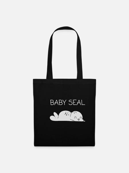 Seehund Baby - Stoffbeutel - Schwarz
