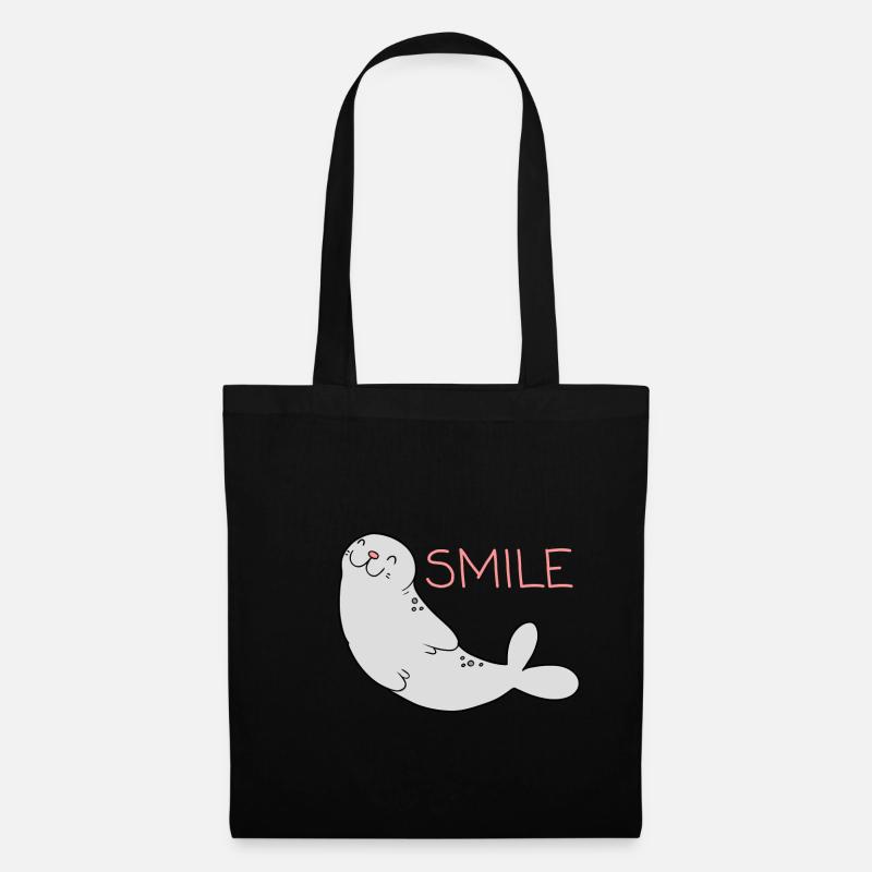 Phoque mignon - Sac en tissu - noir