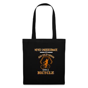 Fahrrad Rentner Geschenk - Stoffbeutel - Schwarz - Vorne