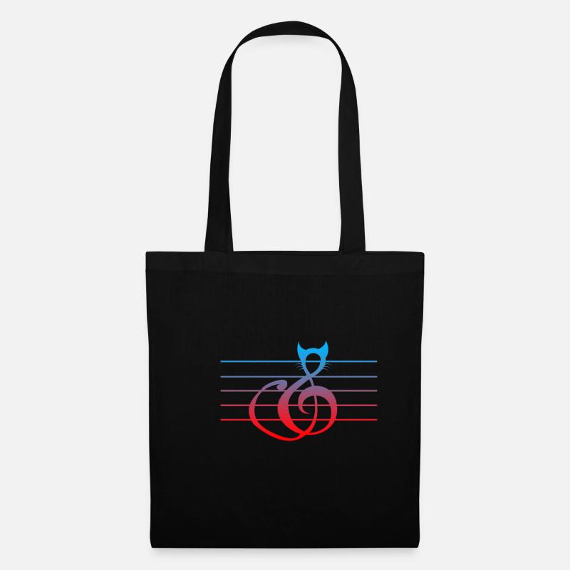 Idée cadeau chat Clef - Sac en tissu - noir