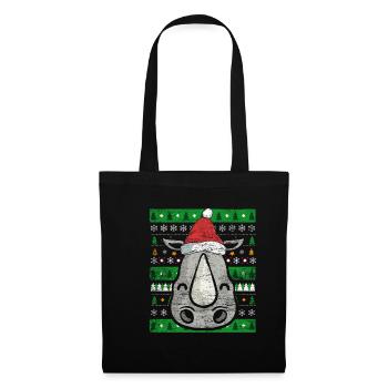 Rhino Ugly Christmas - Sac en tissu - noir - Devant
