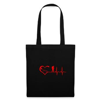 Rythme cardiaque - Sac en tissu - noir - Devant