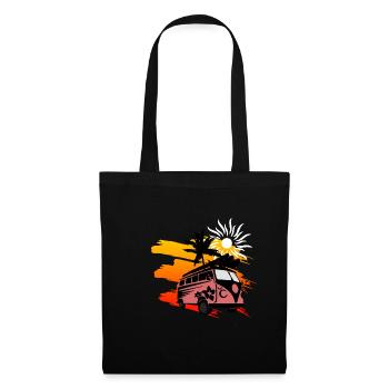 Surf d’été soleil bus palmiers - Sac en tissu - noir - Devant