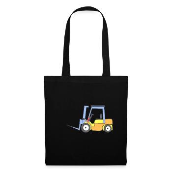 Chariot élévateur cool - Sac en tissu - noir - Devant