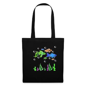 Aquarium Meeresbewohner - Stoffbeutel - Schwarz - Vorne