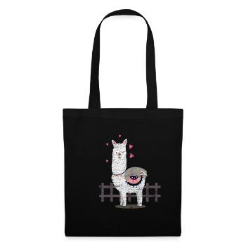 Lama paresseux - Sac en tissu - noir - Devant