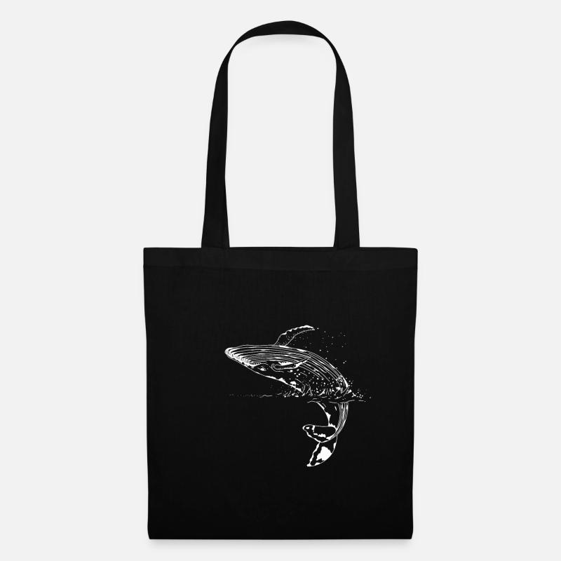 Blauwal Cetacea - Stoffbeutel - Schwarz