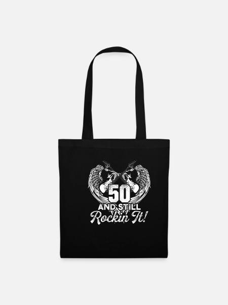 50 years old rocking guitar birthday gift - Tote Bag - black