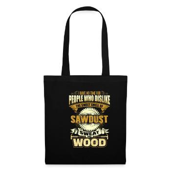Saw sawdust wood joiner carpenter gift - Tote Bag - black - Front