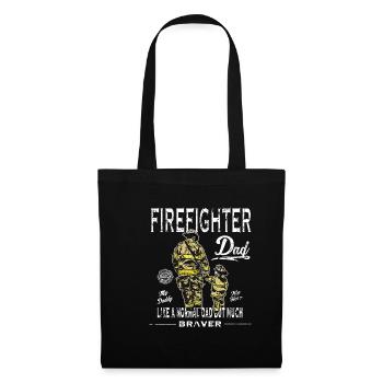Feuerwehrmann Feuerwehr Vater Vatertag Geschenk - Stoffbeutel - Schwarz - Vorne