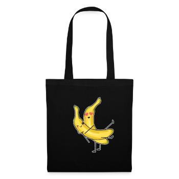 Banane Comic Chibi Manga Anime Vegan Geschenk - Stoffbeutel - Schwarz - Vorne