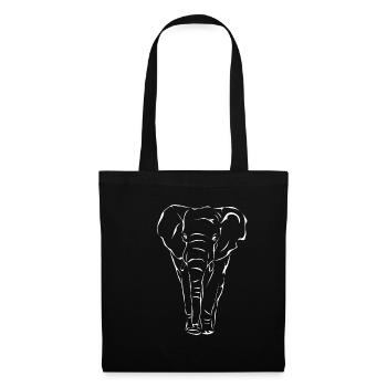 Éléphant blanc - Sac en tissu - noir - Devant