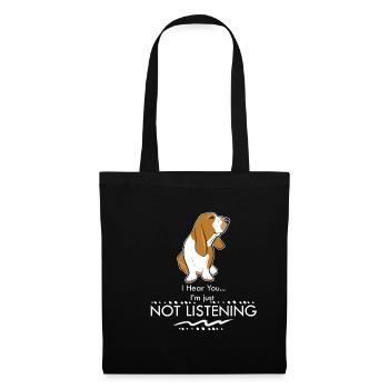 Basset Hound - Des proverbes drôles de chiens - Sac en tissu - noir - Devant