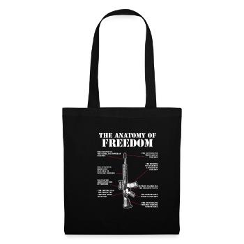 Anatomy of Freedom M4 AR15 Assault Rifle Gun Flag - Stoffbeutel - Schwarz - Vorne