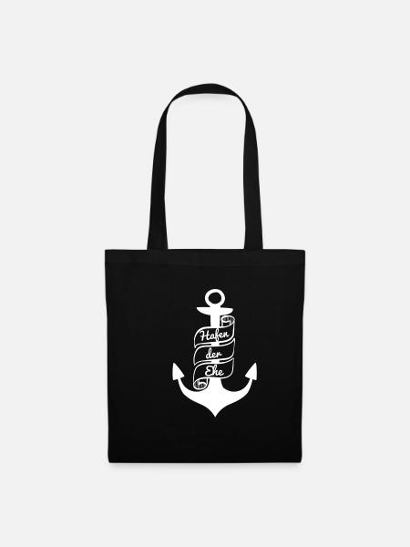 Hafen der Ehe | Hochzeit Familie Liebe Geschenk - Stoffbeutel - Schwarz