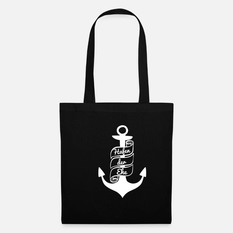 Hafen der Ehe | Hochzeit Familie Liebe Geschenk - Stoffbeutel - Schwarz