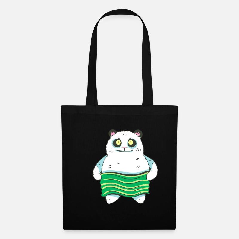Asiatischer Panda aus Sushi - Stoffbeutel - Schwarz