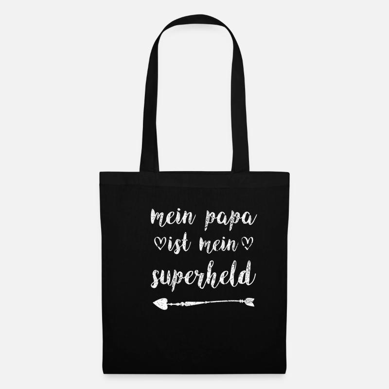 Superheld Papa mein papa ist mein superheld - Stoffbeutel - Schwarz