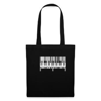 Piano Barcode Piano Keyboard Music - Tote Bag - black - Front