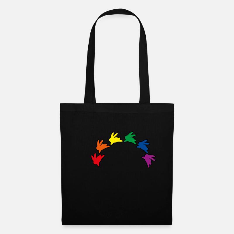 Rabbit rainbow - Tote Bag - black