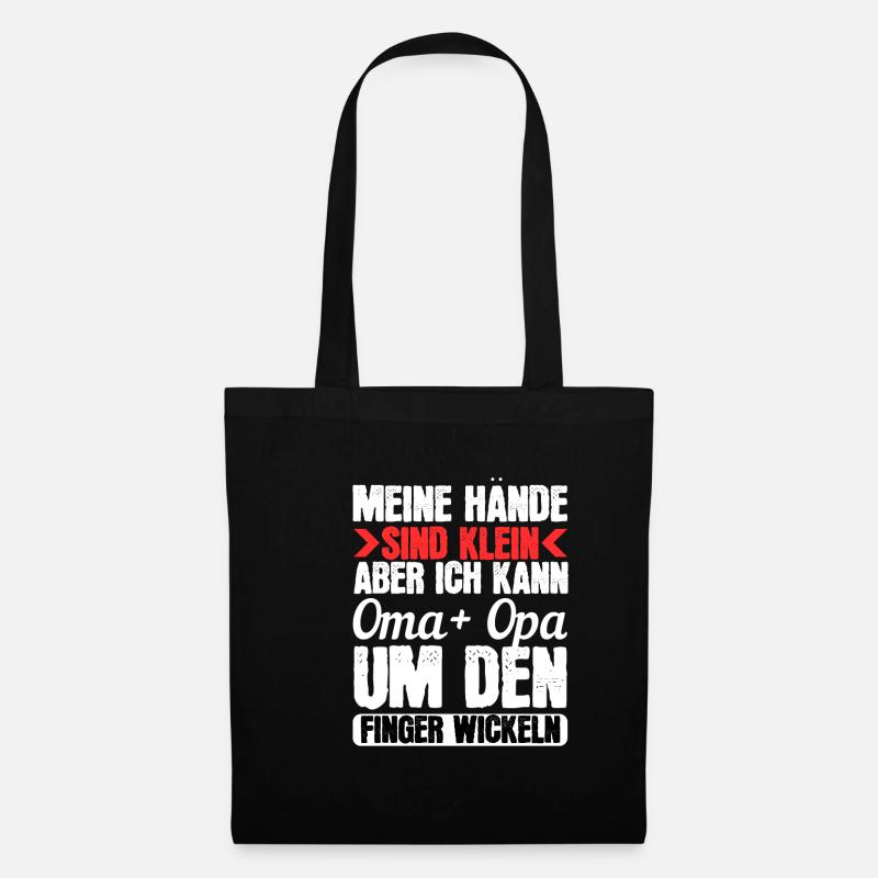 Oma und Opa Spruch Geschenk Geschenkidee - Stoffbeutel - Schwarz