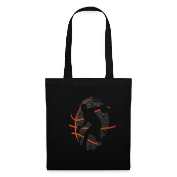 Joueur de basket-ball d'empreinte digitale de basket-ball - Sac en tissu - noir - Devant
