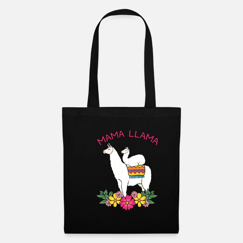 Mama Mutter Muttertag Geschenk Lama Llama Lustig - Stoffbeutel - Schwarz