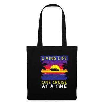 Living Life One Cruise At A Time Funny Cruise Ship - Sac en tissu - noir - Devant