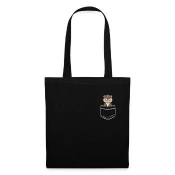 Otter Otter Sea Otter Poche Cadeau de poche - Sac en tissu - noir - Devant