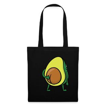 Avocado Hintern Po Popo Veganer Lustig Geschenk - Stoffbeutel - Schwarz - Vorne