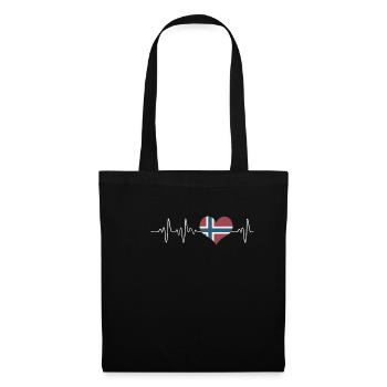 Battement de coeur de la Norvège - Sac en tissu - noir - Devant