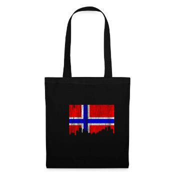 Norwegen - Stoffbeutel - Schwarz - Vorne