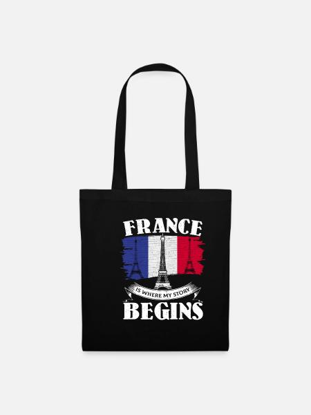 Frankreich Franzose Französisch France Geschenk - Stoffbeutel - Schwarz