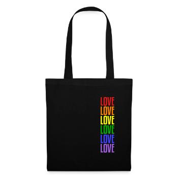 Love Love Love | Gay Pride, Gay, LGBT - Tote Bag - black - Front