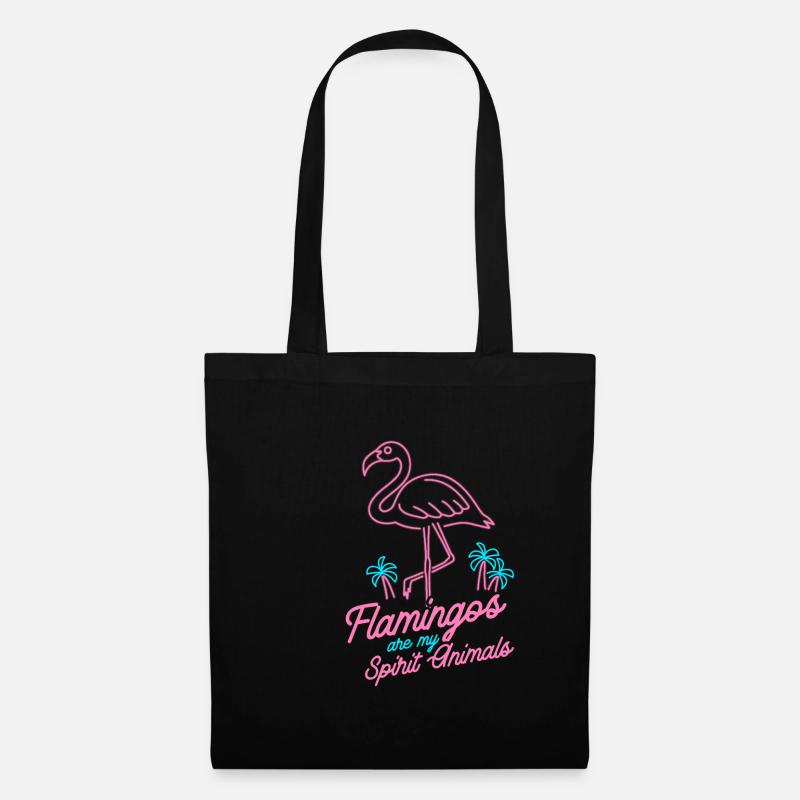 Flamingo - Stoffbeutel - Schwarz