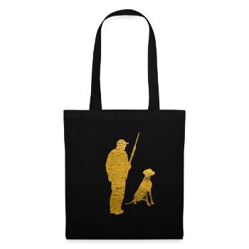Chien de chasse chasseur - Sac en tissu - noir - Devant