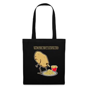 Fries Kartoffel Pommes Geheimnis Geschenk - Stoffbeutel - Schwarz - Vorne