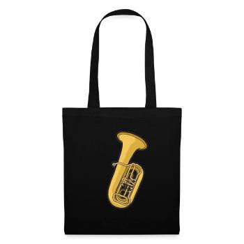 TUBA Tubist Tubistin Horn Waldhorn Blechbläser - Stoffbeutel - Schwarz - Vorne