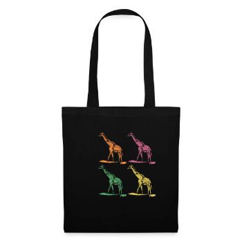 Girafe girafes - Sac en tissu - noir - Devant