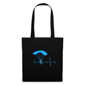 Paragliding heart pulse - Tote Bag - black - Front