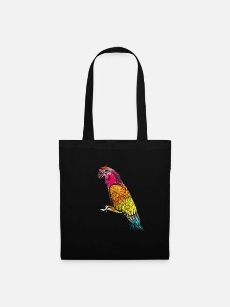 Animal perroquet - Sac en tissu - noir