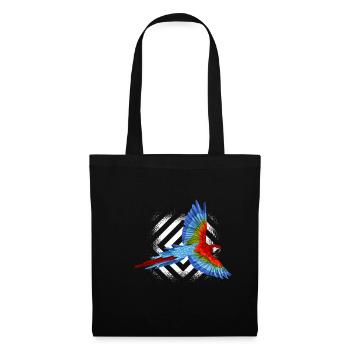 perroquet - Sac en tissu - noir - Devant