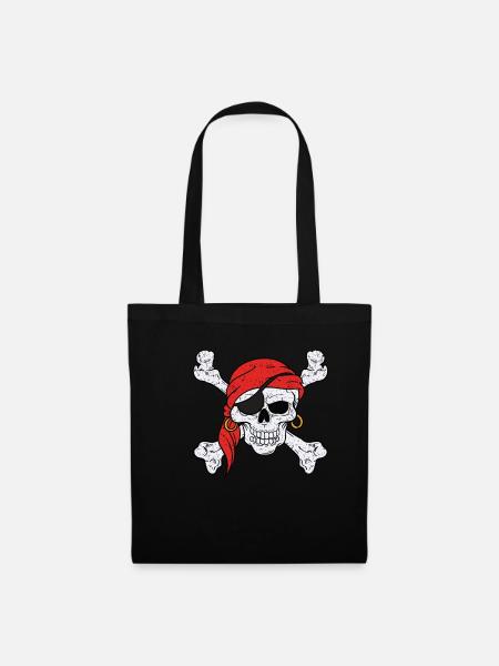 Skelett Dabbing Knochen Pirat Piraten Geschenk - Stoffbeutel - Schwarz