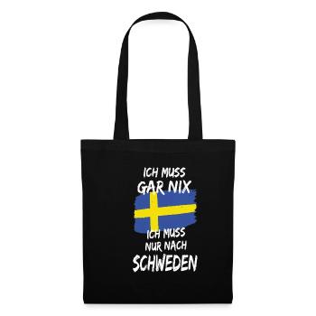 Schweden Urlaub Spruch Geschenkidee - Stoffbeutel - Schwarz - Vorne