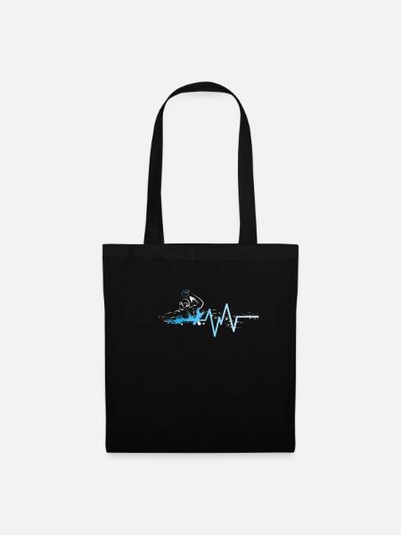 Wasserball Heartbeat Shirt - Stoffbeutel - Schwarz