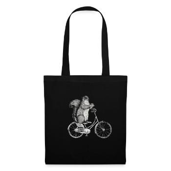 écureuil - Sac en tissu - noir - Devant