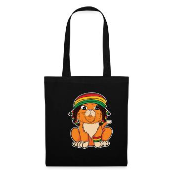 Reggae Rasta Rastafari Jamaïque Chat Chat Cadeau - Sac en tissu - noir - Devant