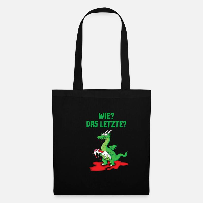 Wie? Das LETZTE? Einhorn Drachen - Stoffbeutel - Schwarz